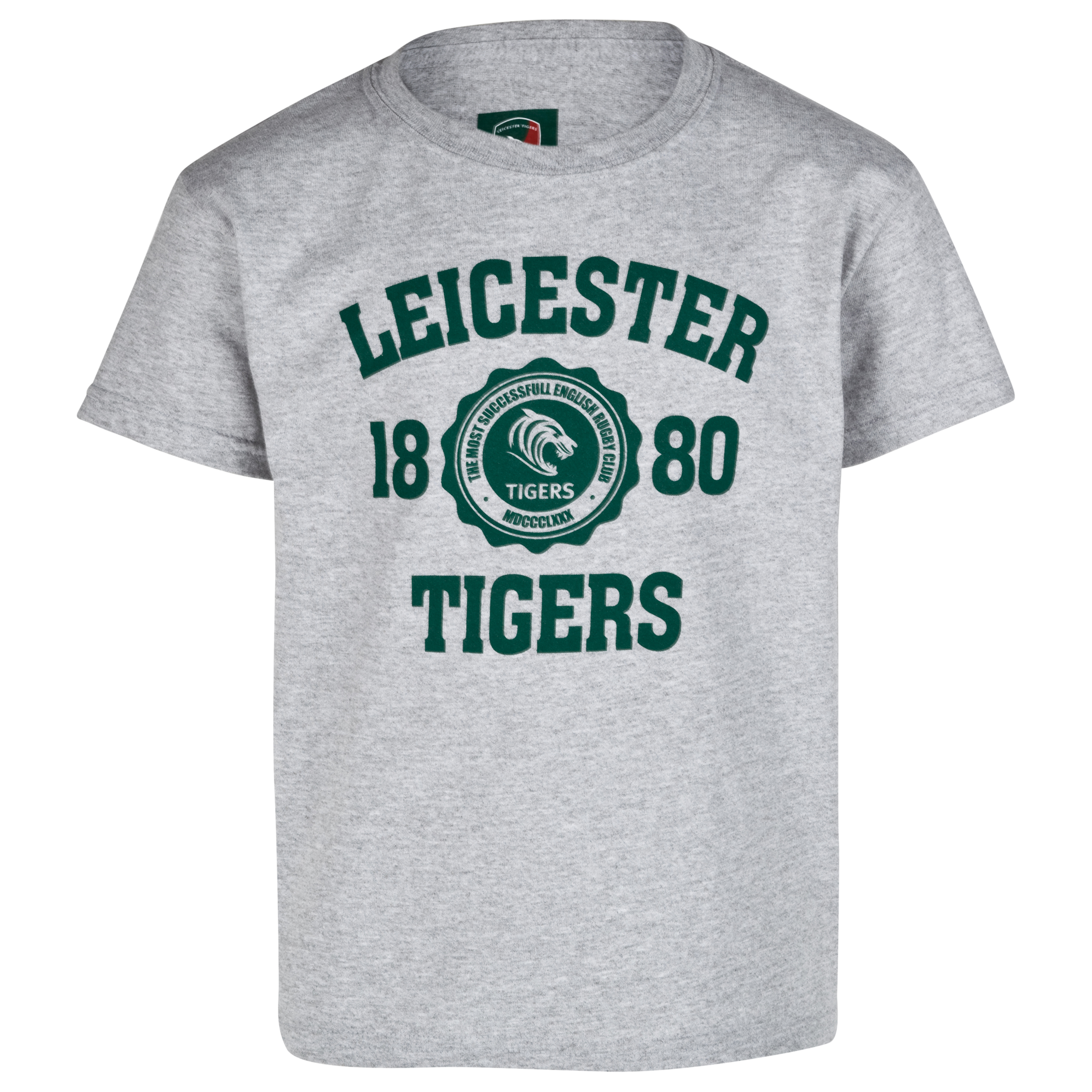 Leicester Tigers College T-Shirt - Grey Marl - Girls