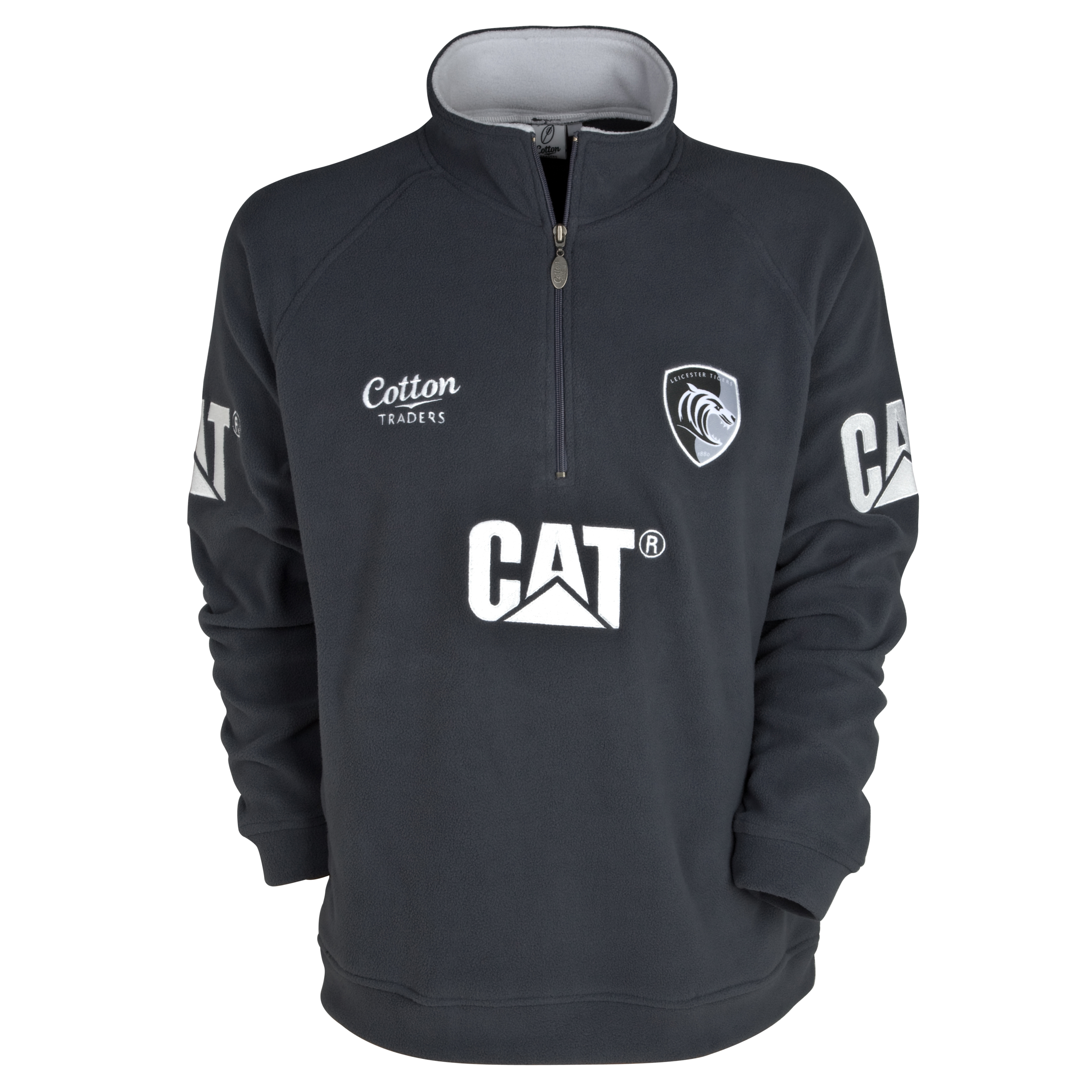Leicester Tigers Half Zip Fleece 11~12 Grey Juniors