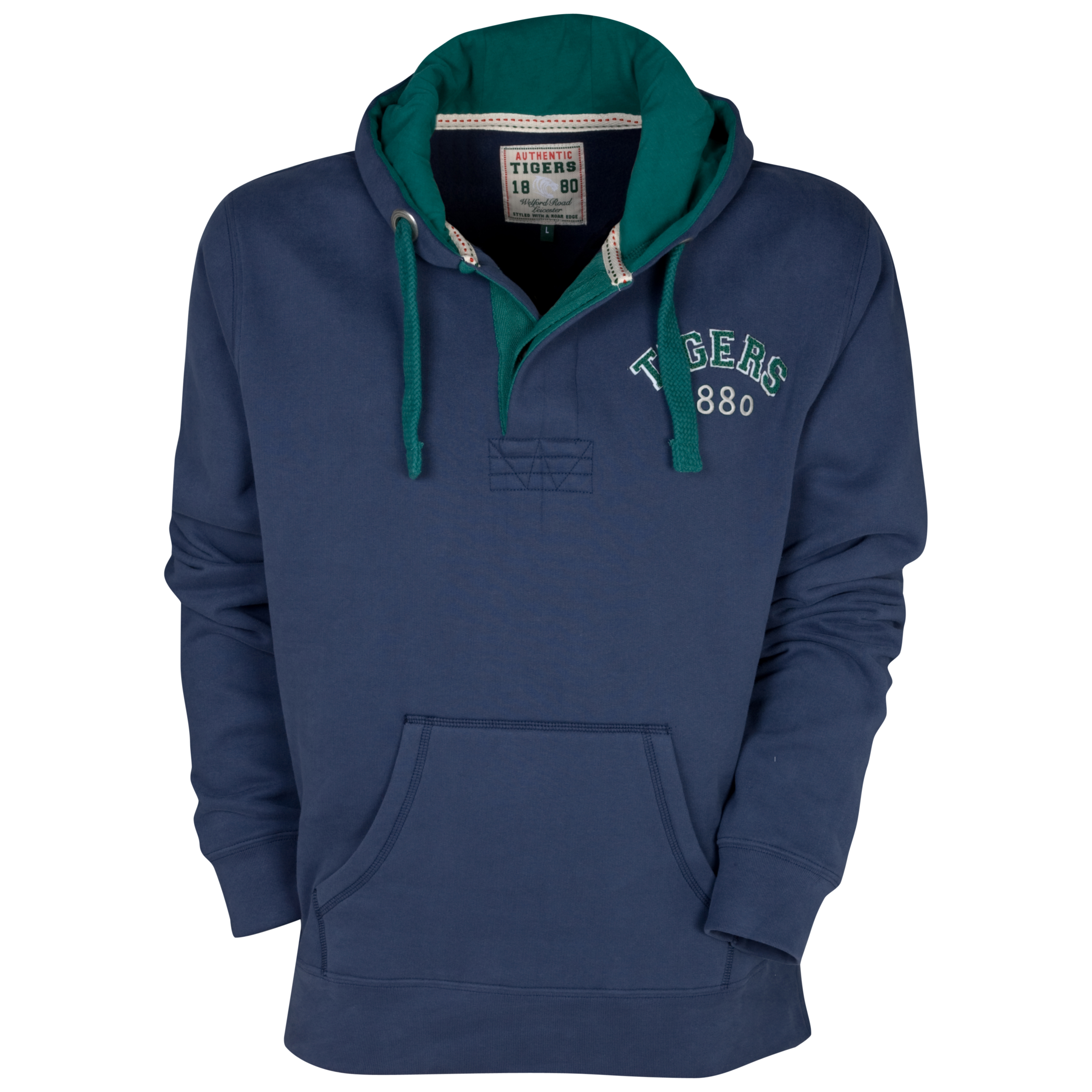 Leicester Tigers Trinity OTH Hoodie - Navy-Grey Marl - Older Boys