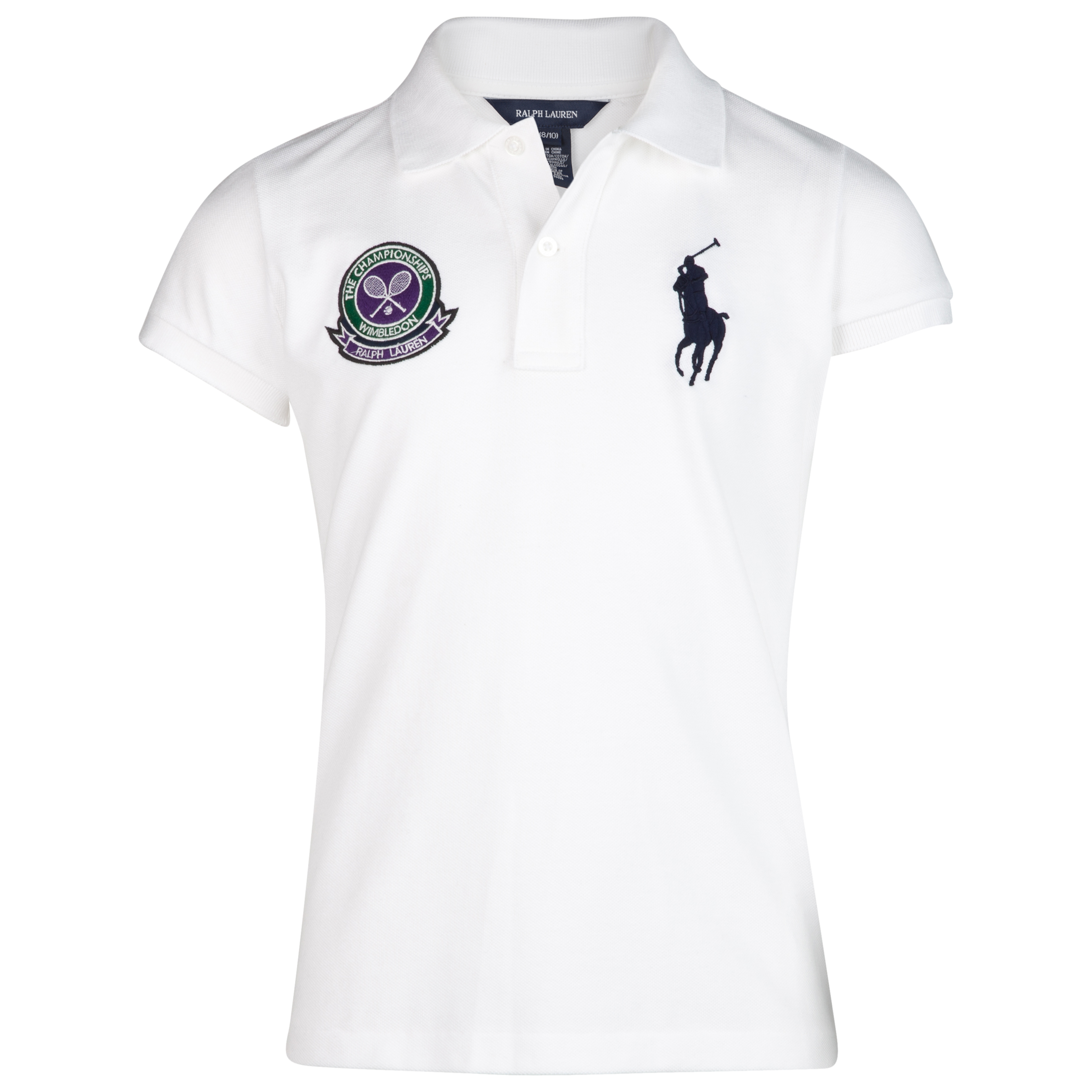 Polo Ralph Lauren Wimbledon Big PP Mesh Polo - White - Girls