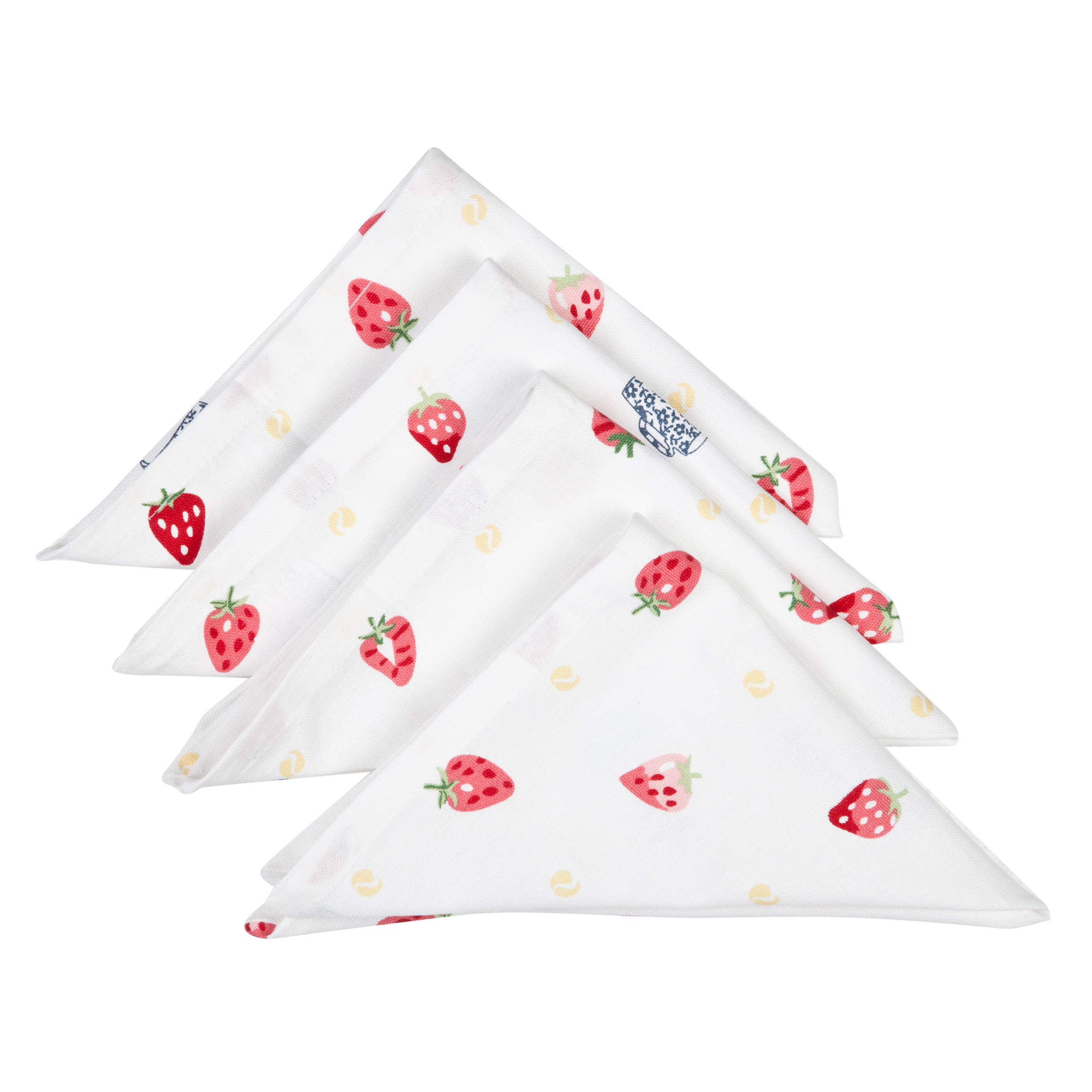 Wimbledon Strawberries and Cream Napkins - Pack of 4 - White