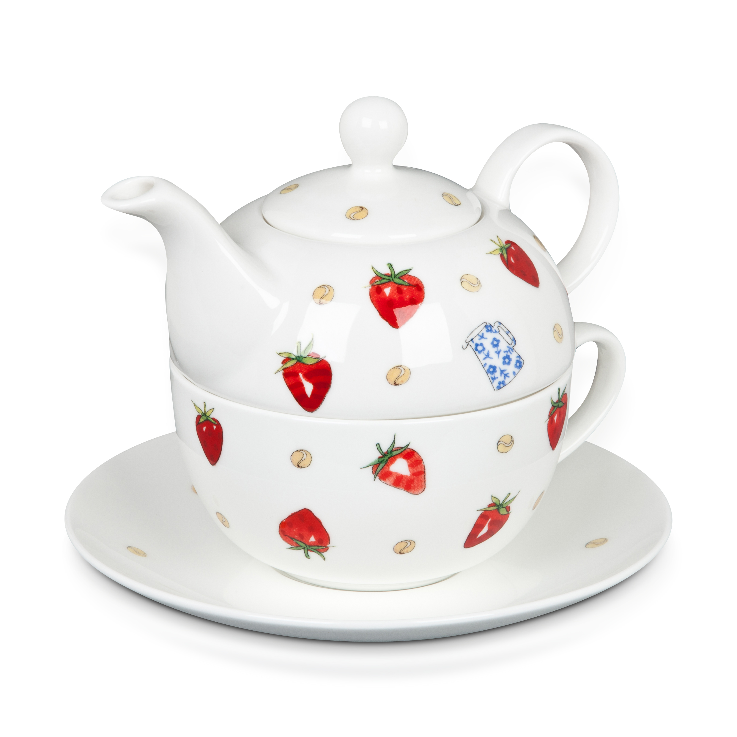 Wimbledon Strawberries and Cream Tea for One Set - White