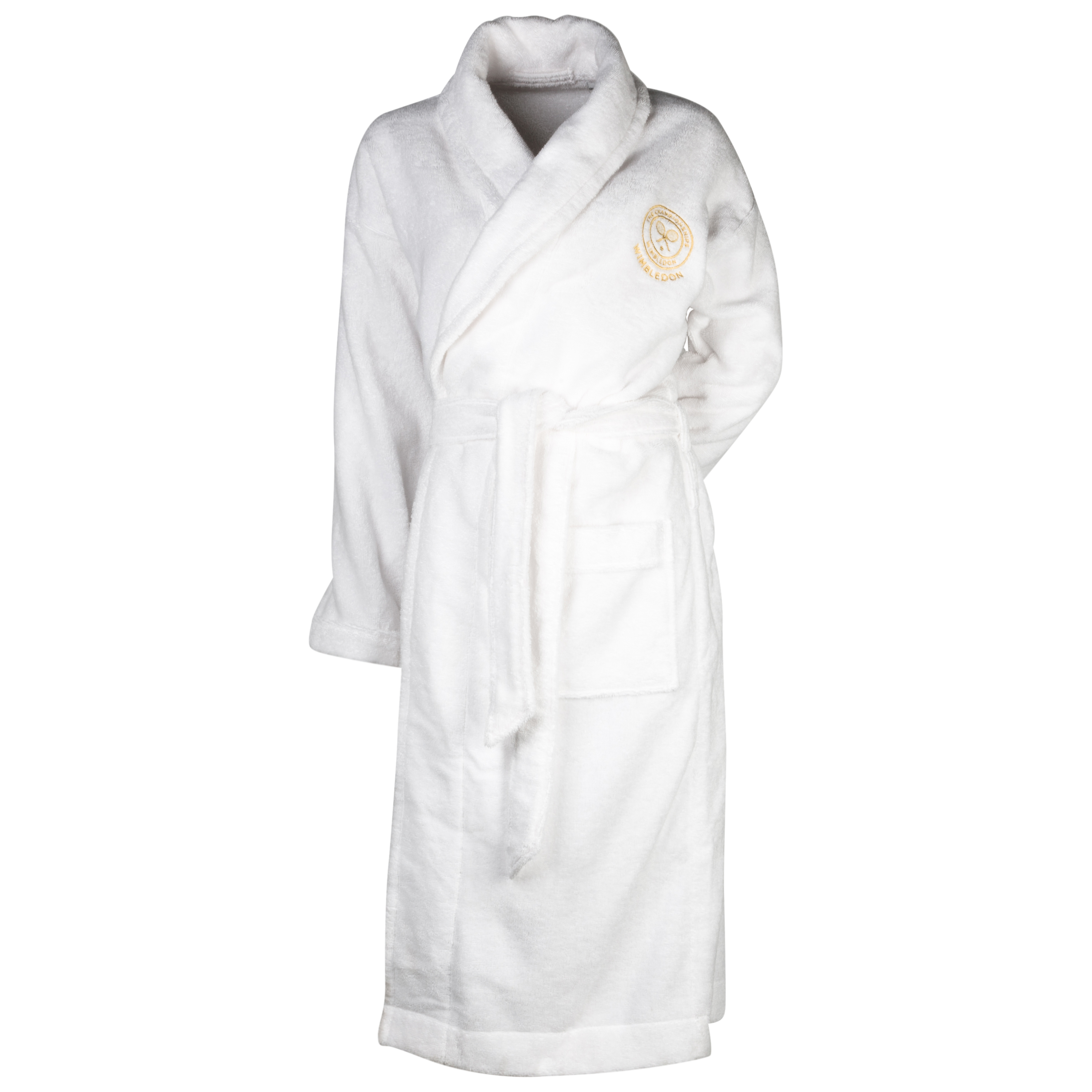 Wimbledon Ringspun Cotton Shawl Collar Robe - White - Unisex