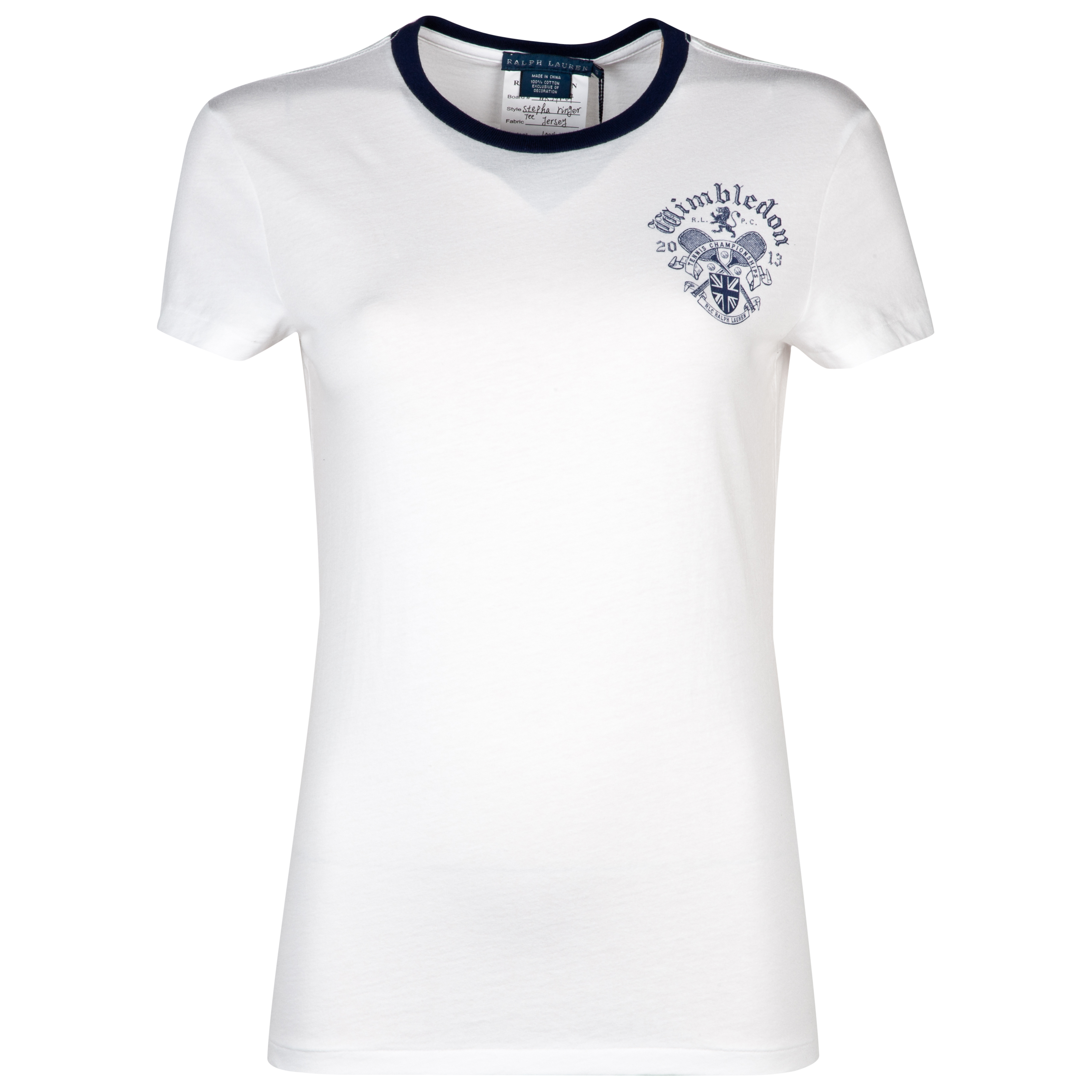 Polo Ralph Lauren Wimbledon Stepha Ringer T-shirt - Classic Oxford White - Womens
