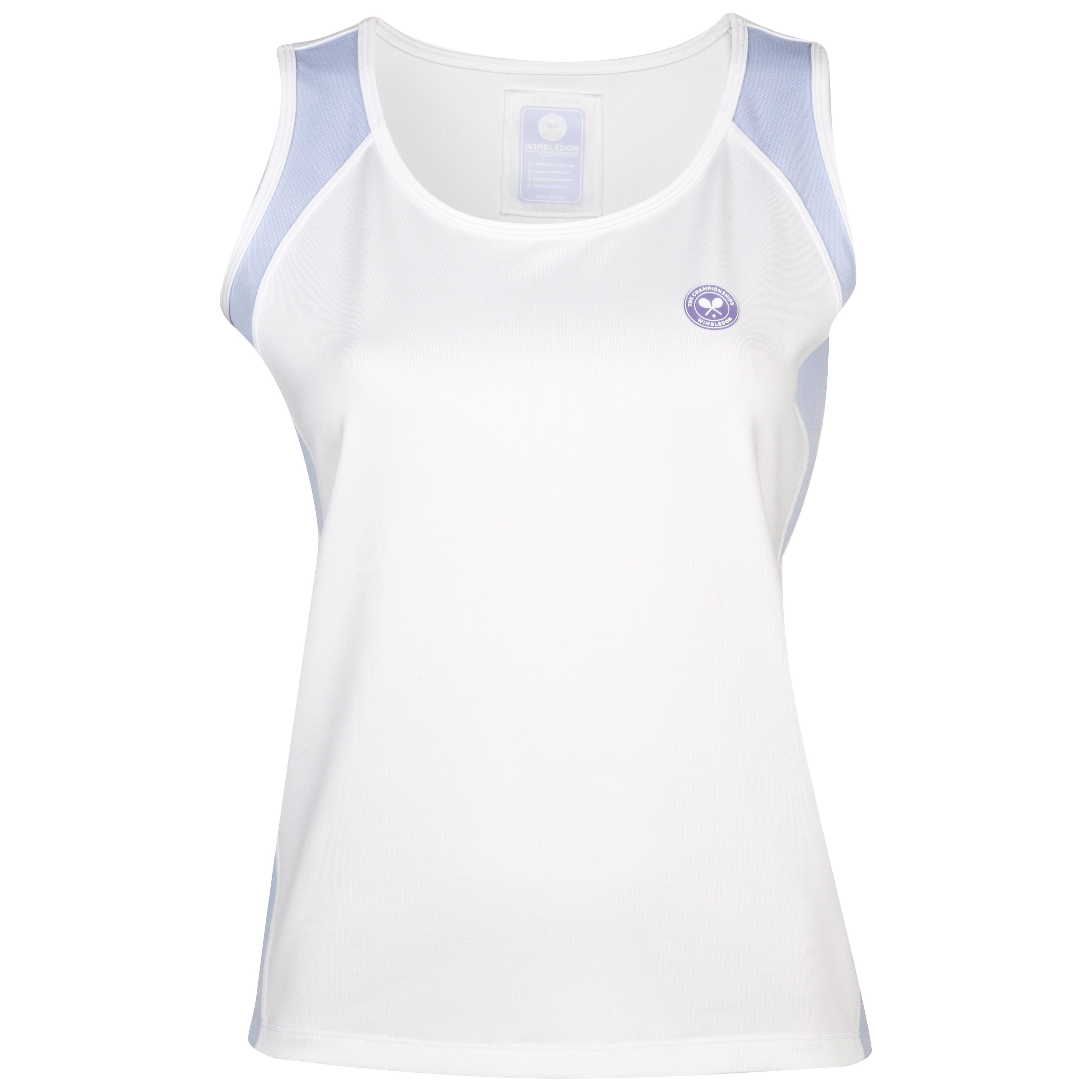 Wimbledon Sleeveless Top - Ladies - White
