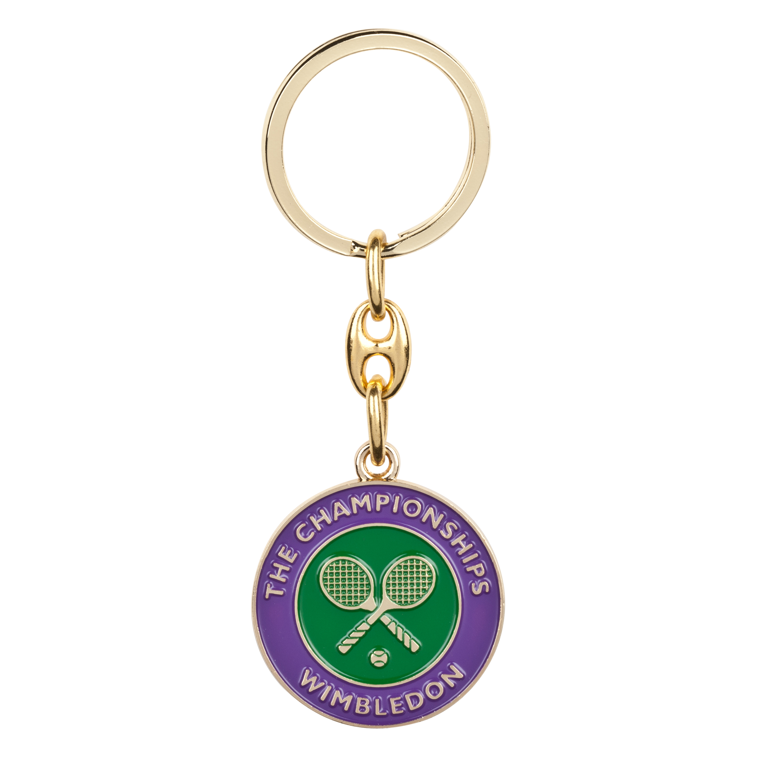 Wimbledon Tennis Ball Keyring - Gold
