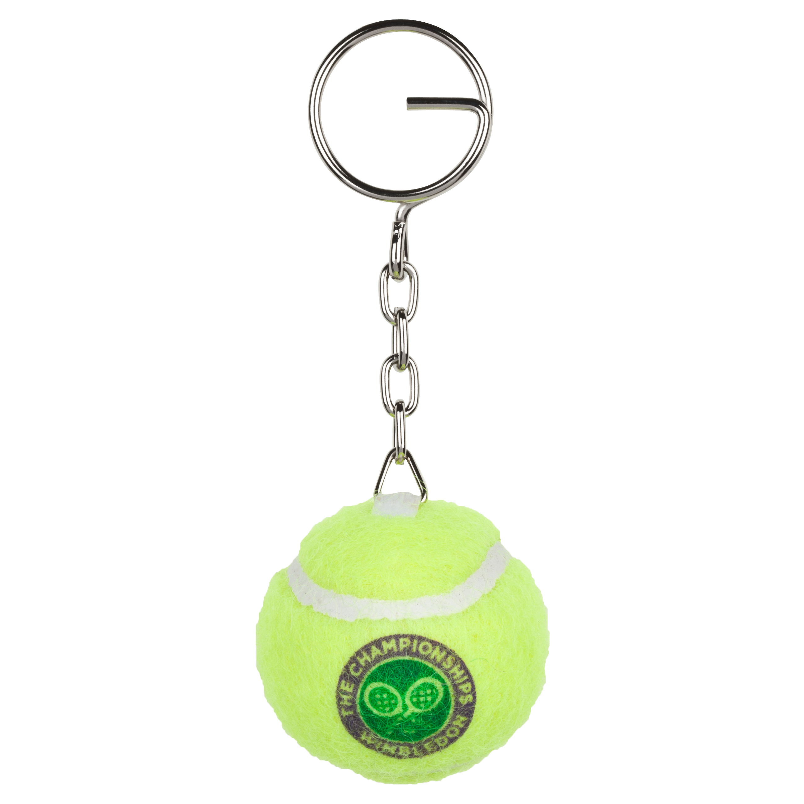 Wimbledon Mini Tennis Ball Keyring - Yellow