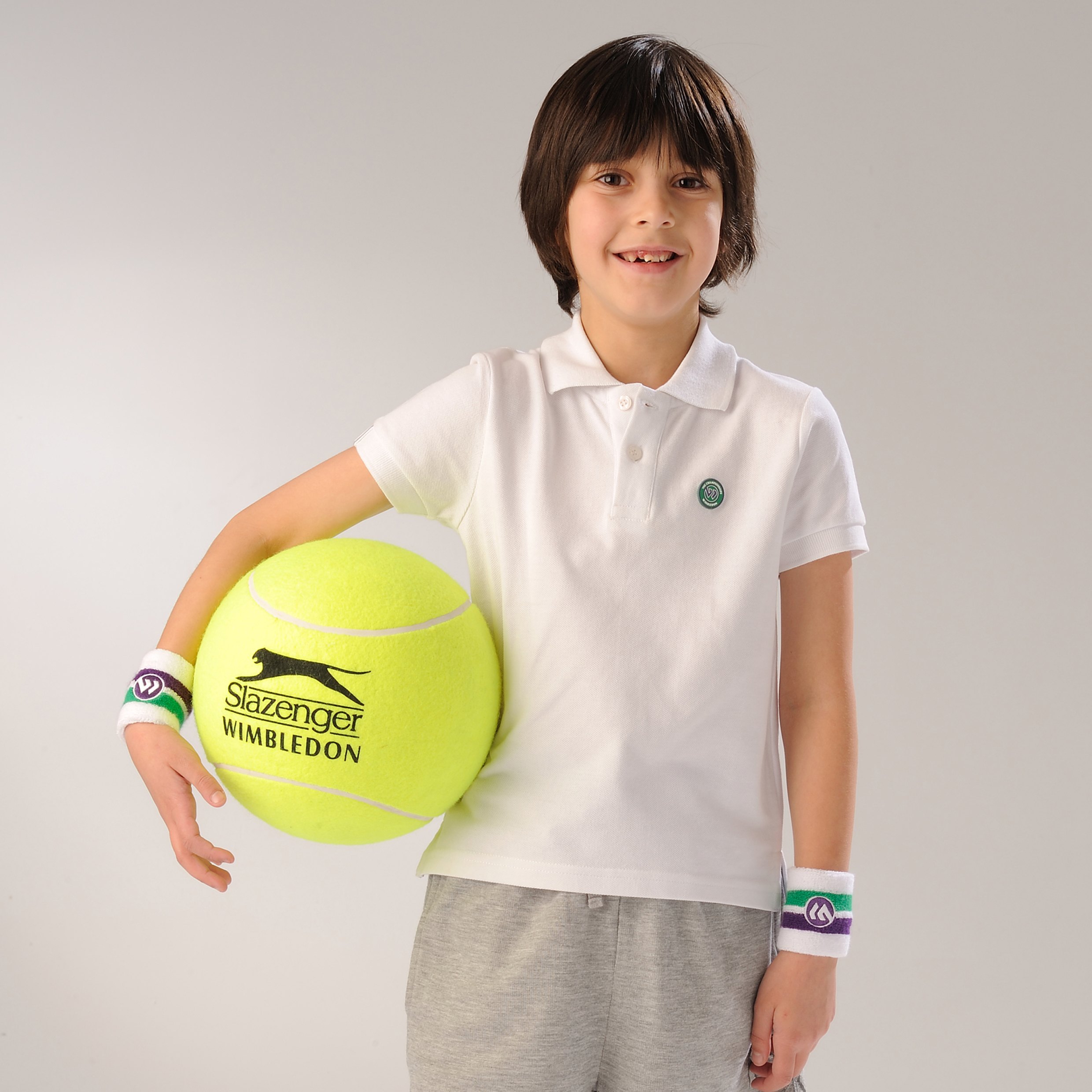 Wimbledon Pique Polo Shirt - White - Kids