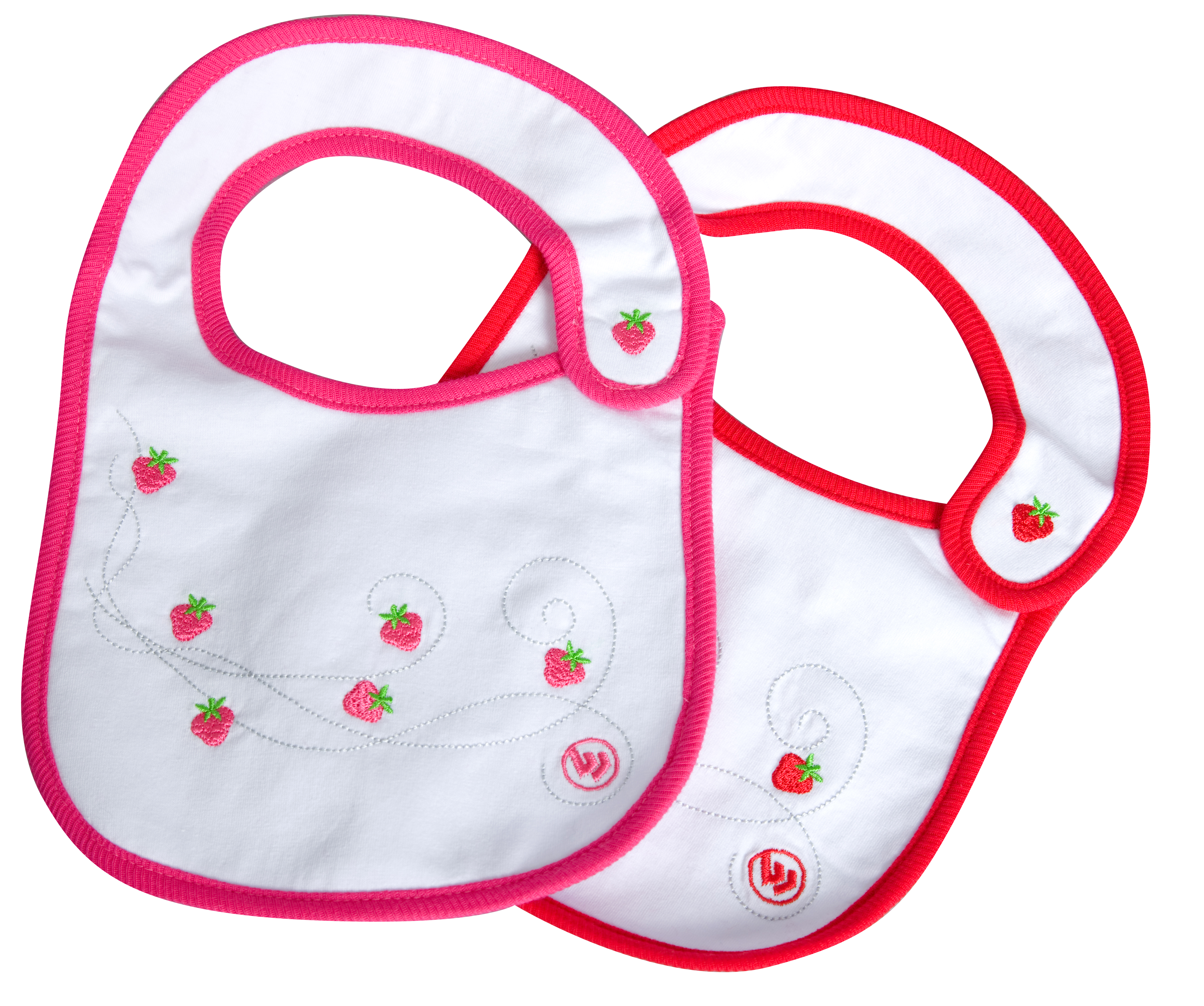 Wimbledon Strawberry Bib 2 Pack - White/Pink White/Red - Girls