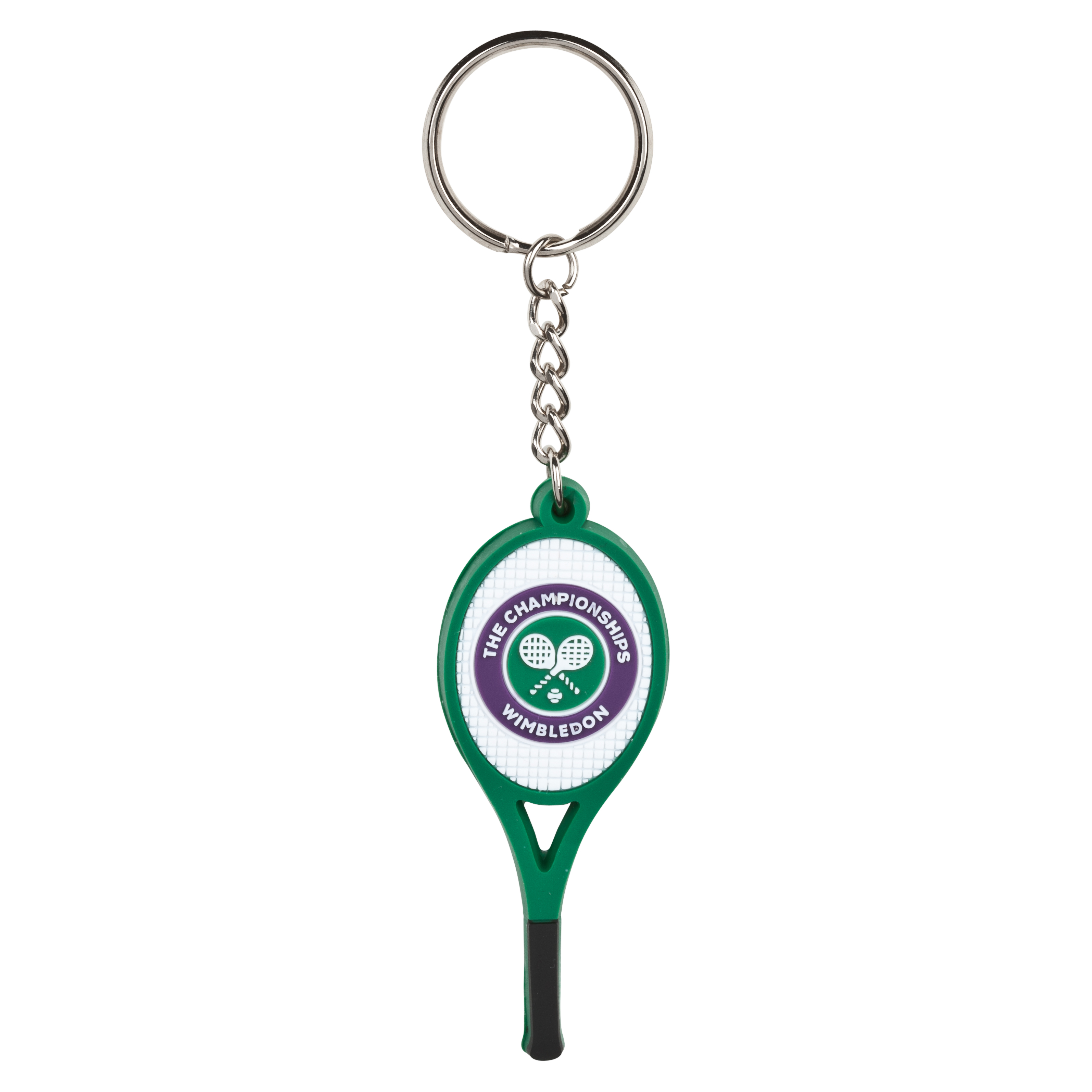 Wimbledon PVC Tennis Racket Keyring - Green
