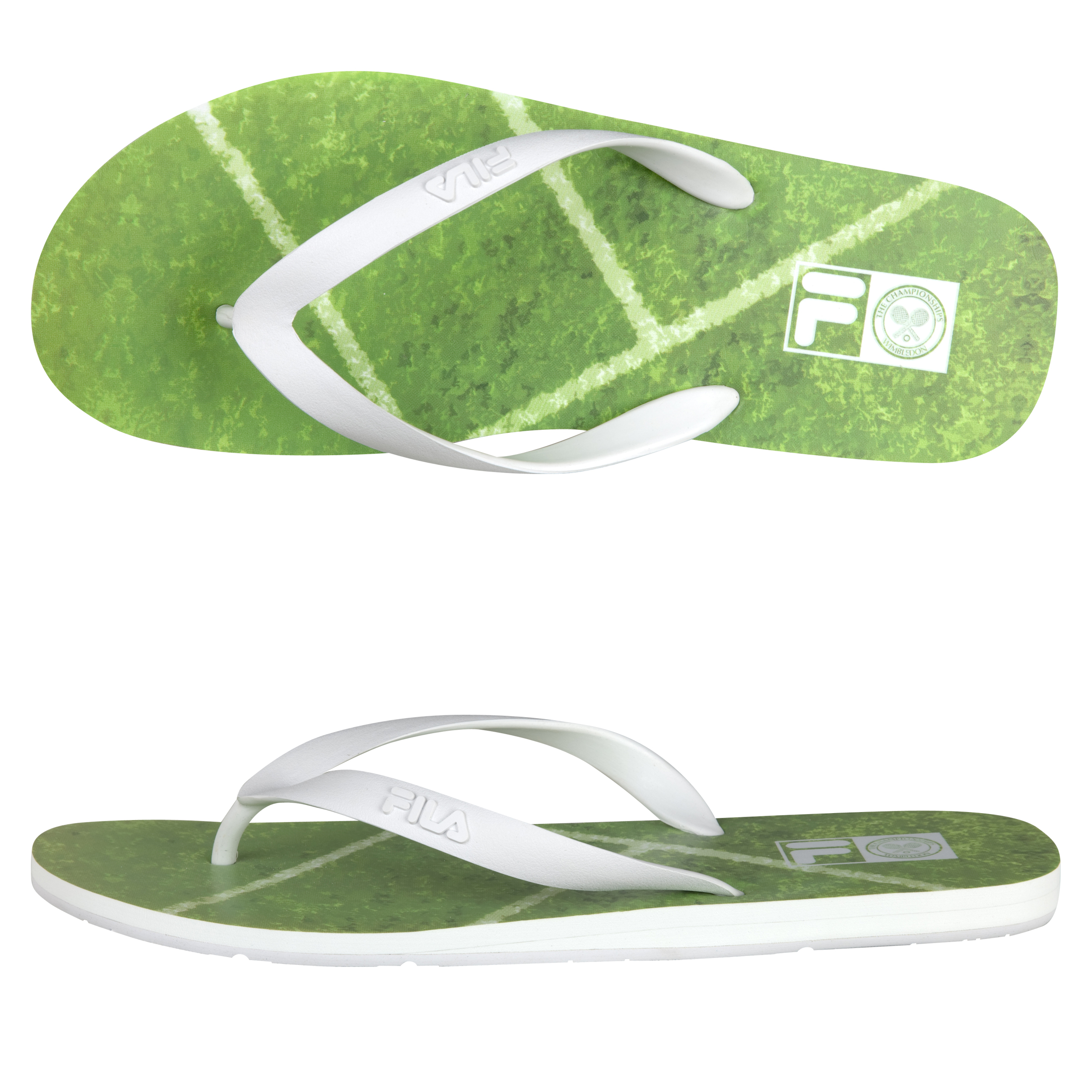 Fila Wimbledon Tennis Court Flip Flops - Grass Green