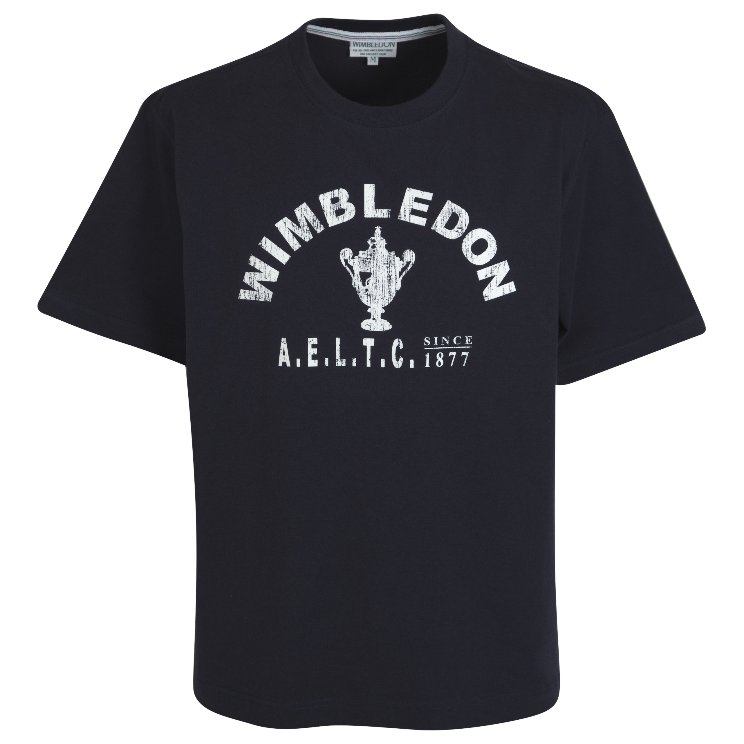 Wimbledon Distressed Trophy Print T-Shirt - Navy