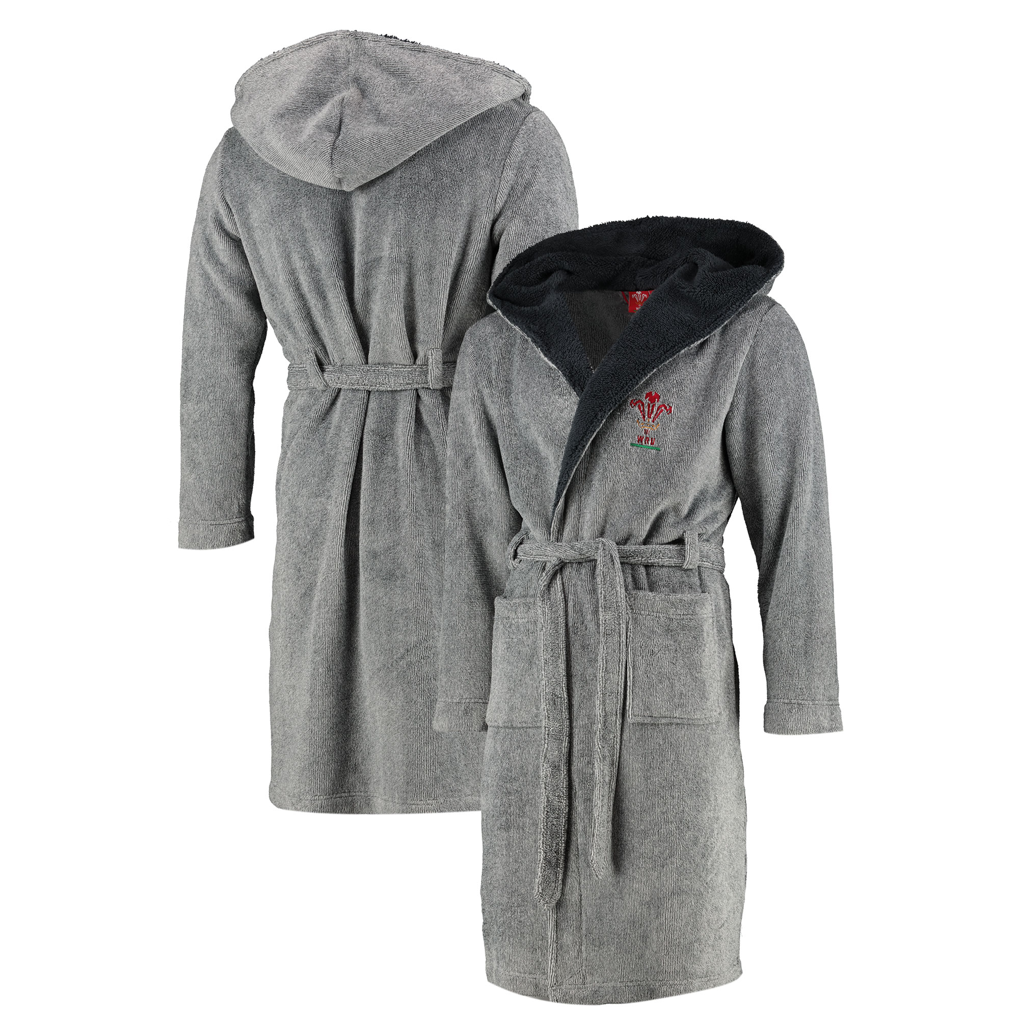 Welsh Rugby Hooded Robe - Charcoal - Mens
